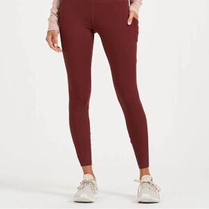 Vuori Stride Pocket legging - size: small, color: brick